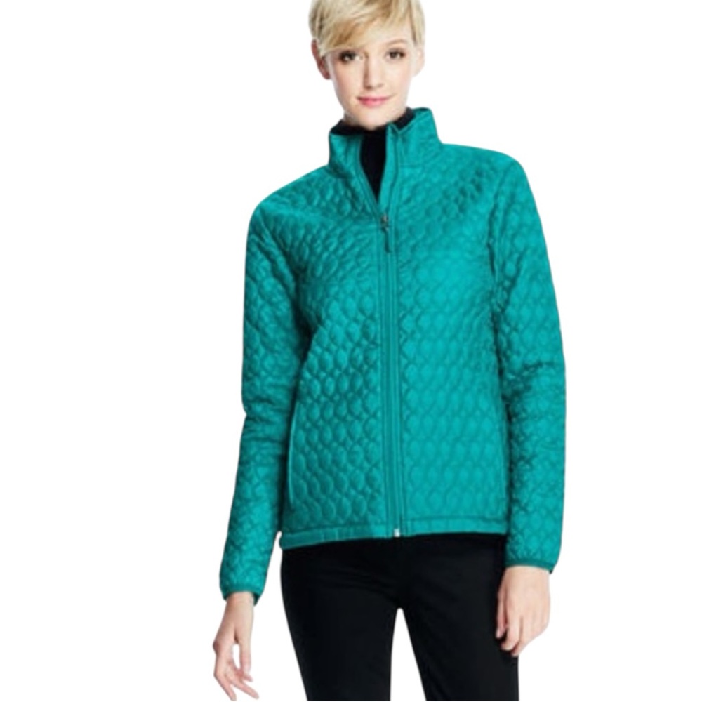 LANDS’ END Quilted Full-zip Chore / Barn Jacket in Teal Size L (14-16) - Picture 2 of 12